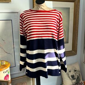 NWT Vintage 1993, Theo Miles Red, White and Blue Knit Top